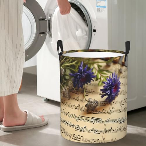 Panier à linge autonome pliable et graphique pour un rangement vertical stable