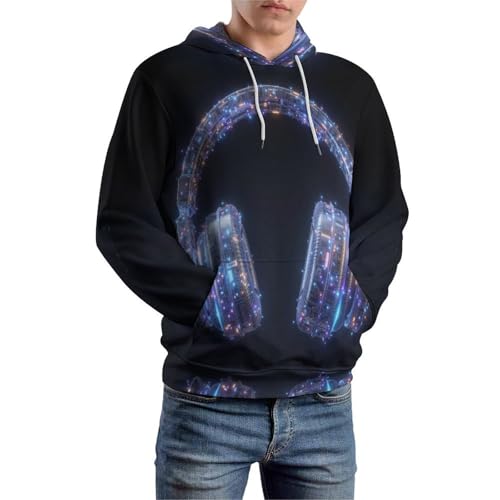 Sweatshirts avec poches homme et femme pull imprimé en 3D motif musique