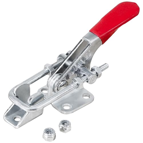 Image of POWERTEC Toggle Clamp, 400 lbs Holding Capacity, 323 Adjustable U Bolt Toggle Latch w / Antislip Hand Grip for Woodworking Jigs & Fixtures, Smoker, Tire Carrier, Tool Box, Cabinet (20310)