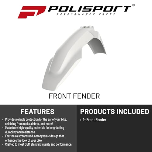 Polisport 8572400002 - Parafango Anteriore Replica Oem Realizzato In Plastica Lucida Durevole E Resistente Compatibile Con Le Moto Husqvarna In Colore Bianco - 2