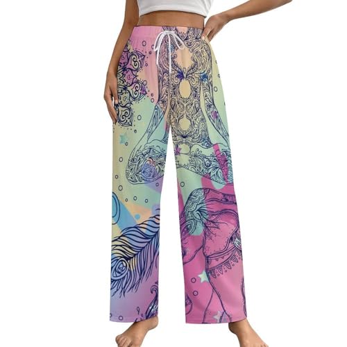Vêtement de nuit éléphant pour femme pantalon de pyjama doux taille S
