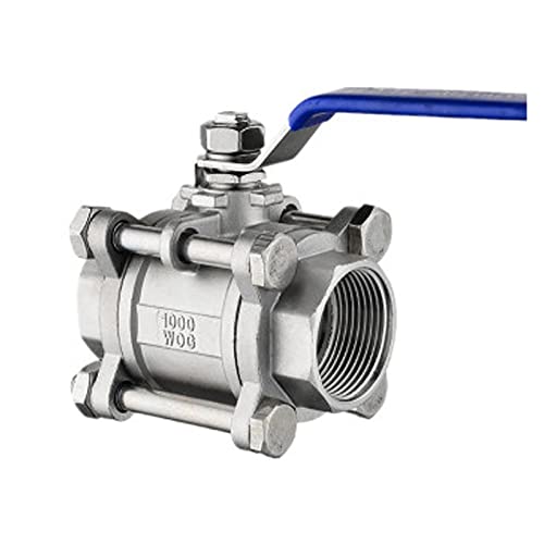 Válvula de bola de acero inoxidable de 3 piezas y rosca BSP de 1.25 pulgadas 2