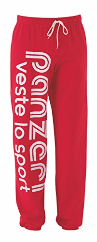 PANZERI - Uni h Rouge Jersey Pant - Pantalon de survêtement - Rouge - Taille XL