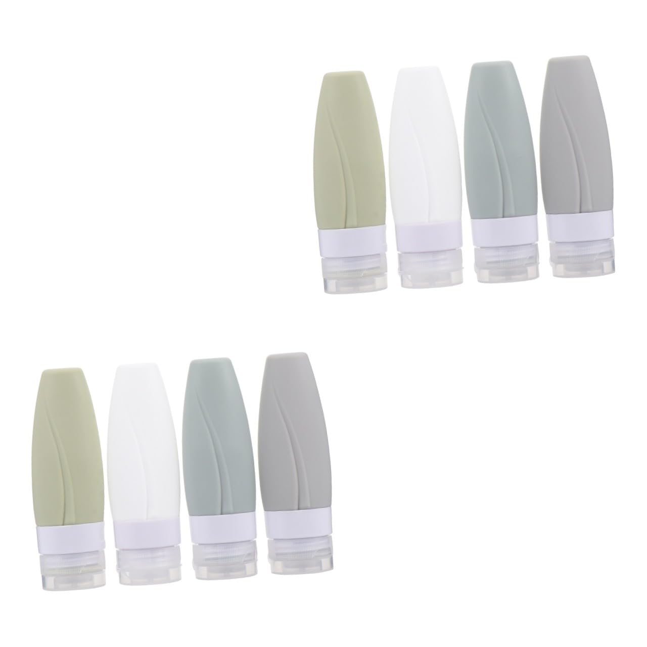 Healeved 2 Set Di Flaconi Da Viaggio in Silicone Vuoti Da Viaggio Per Articoli Da Toeletta Per Shampoo Lozione Cosmetici 4 Pezzi*2