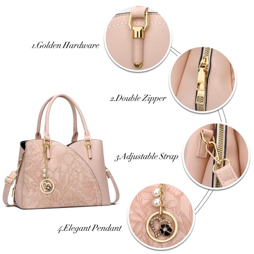 Image of KKXIU Triple Compartments Purses and Handbags for Women Fashion Ladies Satchel Shoulder Top Handle Bag