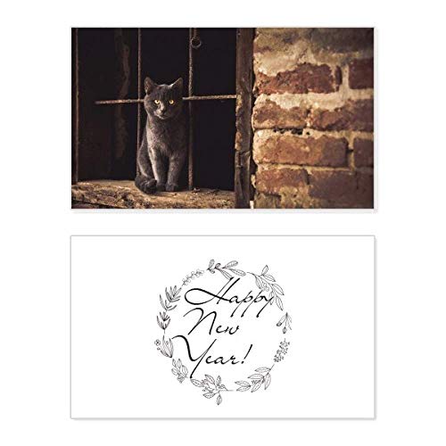 Tarjeta de felicitación gato de esquina New Year: el regalo ideal