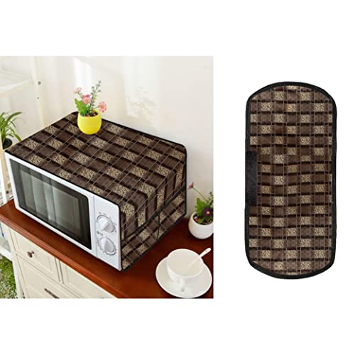 Image of Wings Star Microwave Oven Cover for LG 21 Litre Convection Oven MC2146BL - Black, Waterproof & Dustproof Polyester, 36x14 Inch, Multicolour, 4 Utility Pockets, 1 Oven Handle Cover