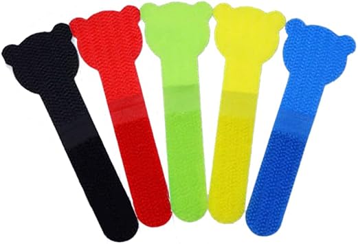 Pack of 15 Reusable Cord Organizer Keeper Holder, Fastening Cable Ties Straps for Earbud Headphones Phones Electronics Electrical Computer PC Wire Wrap Management5 Color