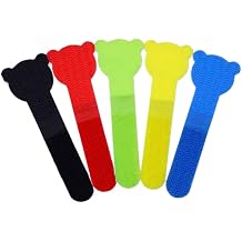 Pack of 15 Reusable Cord Organizer Keeper Holder, Fastening Cable Ties Straps for Earbud Headphones Phones Electronics Electrical Computer PC Wire Wrap Management5 Color
