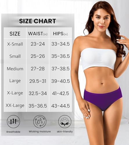 Image of Eiggam Women's Cotton Bikini Panties,High-Cut Full Coverage Stretch Cool Underwear for Women