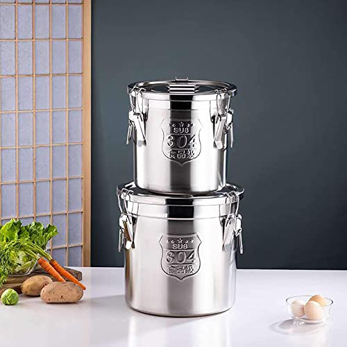 Leysris Kitchen Rice Oil Water Storage Bucket Stainless Steel Airtight Canister, Household Kitchen Storager Bucket For Rice Cereal Grain Food Bean (12L) #TOP3
