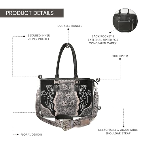 Bolso Tote de Cuero Western Cowhide con Correa Ajustable miniatura 4