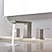 VC CUCINE Brushed Nickel 3 Hole Bathroom Faucet, 2 Handles, 8 Inch, Modern Vanity Sink Faucet with Drain and Supply Lines