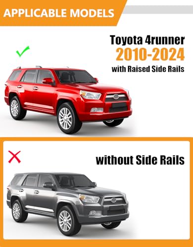 Image of KINGGERI 300lbs Roof Rack Cross Bars Compatible with Toyota 4runner 2010-2024 with Raised Side Rails, Lockable Heavy Duty Aluminum Roof Rails Crossbars Luggage Accessories