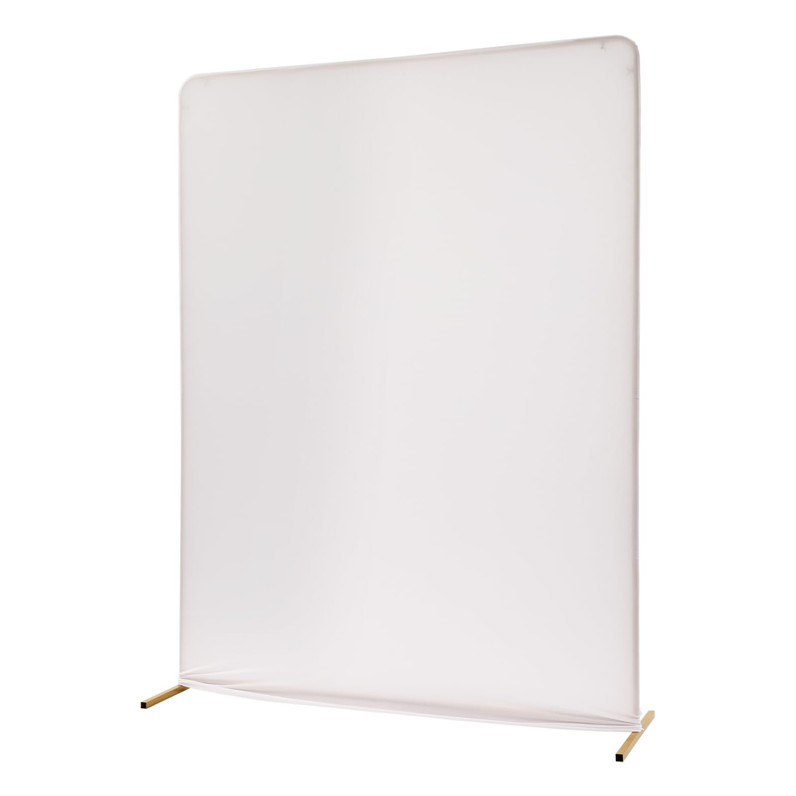 Arche de mariage - Kit de support de fleurs - 1,5 x 2 m - Carré - Avec housse en tissu - Décoration de fond pour mariage, cérémonie, fête (support doré + housse en tissu blanc)