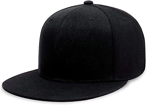 Image of Hip Hop Cotton Caps For Men Women's Stylish Baseball Cap Sports Hat Solid Black Plain Adjustable Cap For Dancing