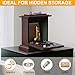 Shinoske Wooden Mantel Clock with Hidden Safe,Secret Compartment for Cash,Jewelry,Rings,Watches,Battery Operated Vintage Table Clock for Living Room,Home Decor,Mahogany
