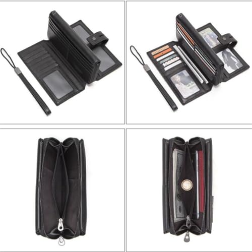 Leather Men's Wallet With Casual Wrist Strap, Three Fold Handbag2