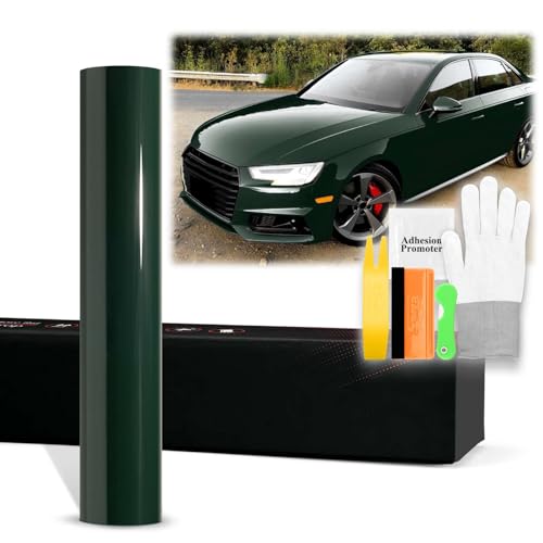 Film vinyle voiture vert turquoise brillant anti-bulle pour rénover une carrosserie abîmée