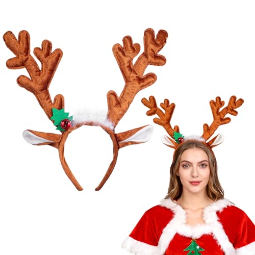 TOYMYTOY Christmas Antler Headband, Reindeer Headband Antler Hair Hoop Headpiece for Festive Christmas Party Decoration