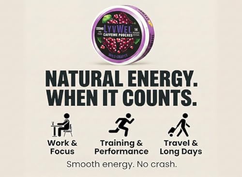Image of LyvWel 225mg Caffeine Pouches, Guarana-Powered Energy Pouches, Nootropic Pouches, Nicotine Free Pouches & Tobacco-Free, 1-Pack, 14 Pouches Pink Lemonade