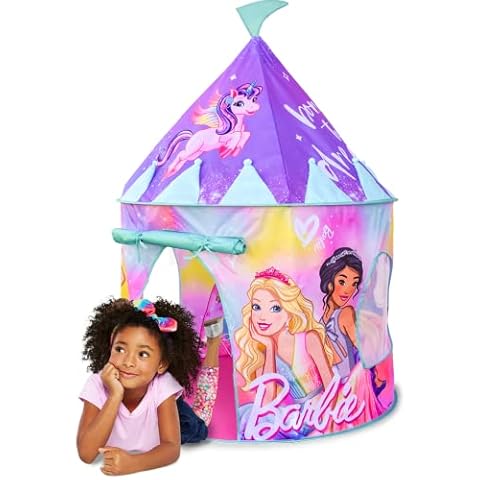 Barbie 2-N-1 Pop Up Castle - Dreamtopia Pop Up Tent with Matching Mini Tent for Doll Cover