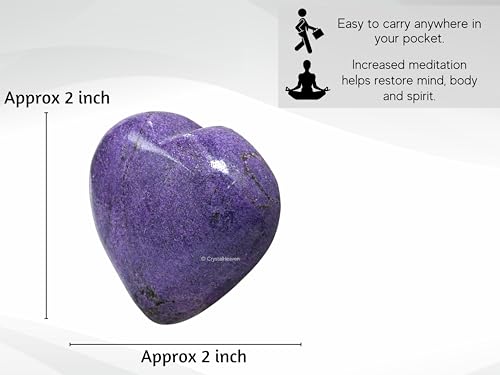 Image of Crystal Heaven Certified Stichtite Heart Palm Pebbles Stones For Anxiety Stress Relief Massage - Aaa Grade Original Healing Gemstone Agate Heart Palm Stone For Yoga Meditation Spiritual