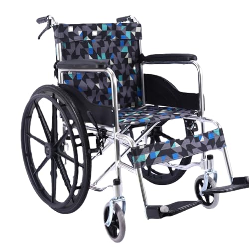 アルミ合金車椅子 折りたたみ 軽量 小型 ポータブル 高齢者用歩行器 ハンドカート (アルミ合金24一輪酸化フレーム(迷彩))