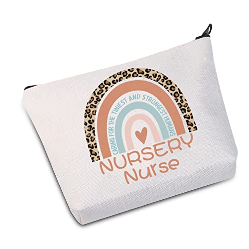 Recién nacido Nursery Nurse Rainbow Cosmetic Bag Cuidado de los seres humanos más pequeños y los humanos más fuertes, Bolsa de enfermería para guardería, M