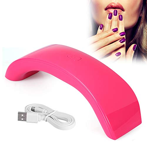 Portable USB Nail Dryer,12W UV Gel Polish Curing LED Lamp/Light Machine with Timer Setting,Manicure Drying Tool for Fingernail & Toenail(4 Colors)(Pink)