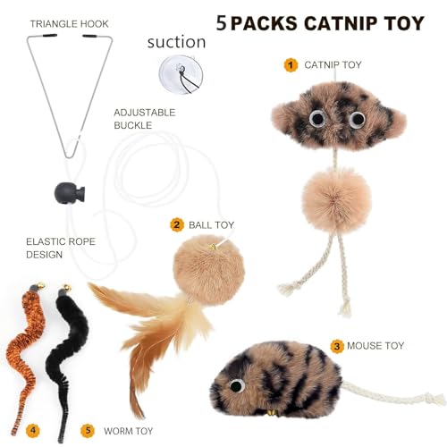 Juguetes para gatos interactivos con catnip y accesorios de ejercicio interior para mascotas 7