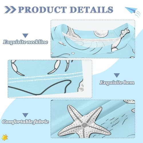 Baby Blue Underwater Animal Whale Jellyfish Short Sleeve Boy Bathing Suit Swimsuits for Kid Girls Rash Guard Swimsuit for 3-12 Years Traje de Banos para ninas3