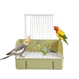 ROOJUNE Bird Bath, Automatic Parrot Shower Bath with Pump, Birds Shower Bathtub with Running Water, Birdcage, Medium Birds Parakeet Budgies Cockatiels Conures Finches, Lovebird