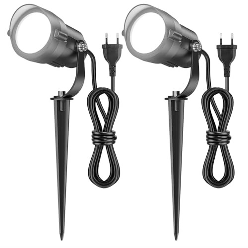 12W Gartenbeleuchtung mit Strom 1,5 m Stecker, 1320lm Gartenlampen...