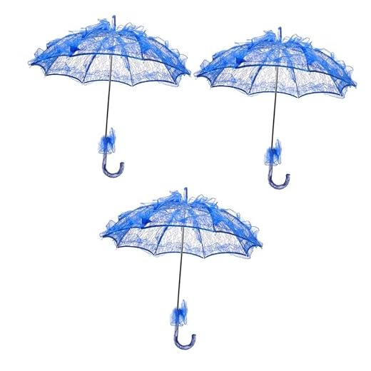 Amosfun 3 Pecas Guarda Chuva Casamento Decoração De Home Theater Laço De Casamento Vestidos De Florista Para Casamento Decoração De Casamento Renda Garota Guarda-chuva Artesanal Noiva