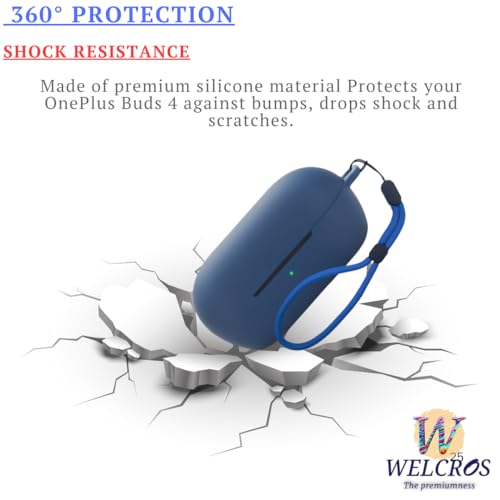 Image of WELCROS Soft Silicone Case Cover for Sony WF-C710N | C710NSA with Lanyard (Blue)