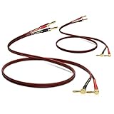 UCINNOVATE 2 Pack 14 AWG Speaker Wire with Banana Plugs, 2X 3m HiFi OFC Speaker Cable with Gold-Plat
