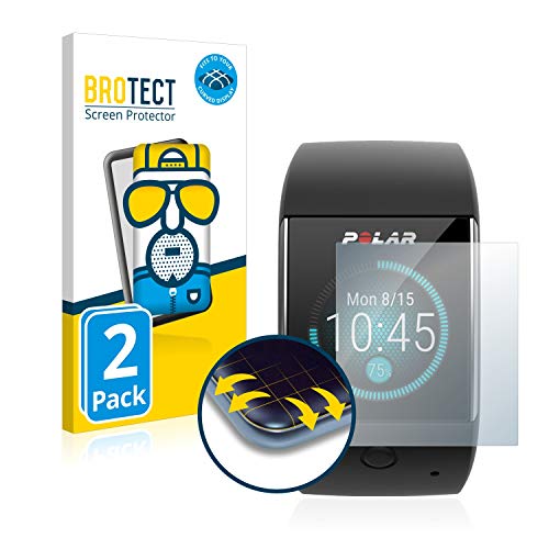 BROTECT Protector Pantalla Completa Mate Compatible con Polar M600 (2 Unidades) 3D Curvo Película Protectora