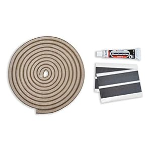 Schoorsteenafdichting holle draad afdichting set 3m, diameter 9,5mm incl. lijm & afbinders geschikt voor Justus en Oranier kachels