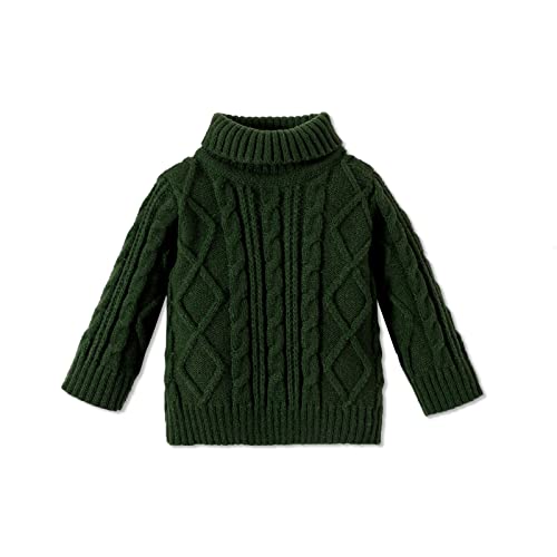 Patpat Baby Girls Boys Sweater Infant Toddler Knitted Pullover Top Warm Solid Long Sleeve Clothes Green 3-6 Months #TOP26
