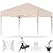 TRIUMPHKEY Pop Up Pavillion Klappbar 3x3m, Faltpavillon 3x3 UV-Schutz 50+, Pavilion 3mx3m mit Tragetasche, Höhenverstellbarer Gartenpavillon, Für Outdoor Garten Camping, Beige