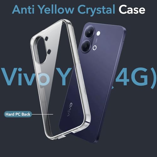 Image of Jkobi Lifetime Anti-Yellow Clear Back Cover Case for Vivo Y05 4G (Sleek Hard Crystal | Shockproof and Camera Protection)