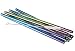 Produktbild APS 93385 Trinkhalme aus Edelstahl, 10er-Set, inkl. Reinigungsbürste, Ø 8 mm, Länge 21,5 cm, Regenbogen-Look