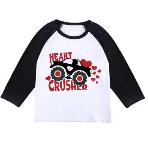 Toddler Boys Girls Valentines Shirts I Love You Kids Long Sleeve Tees