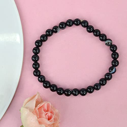 Image of Reiki Crystal Products Certified Natural Crystal Stone Bracelet 6 mm Round Beads for Men & Women | Premium Gemstone Jewellery Collection | Reiki Charged | Multiple Stone Variants Available