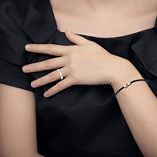 4 Pcs Anel De Pulseira Sol Lua Pulseira Preta Trançada Combinando Para Casais Pulseira De Corda De P