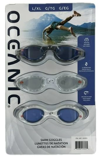 Oceanic Swim Goggles 3-Pack (Large-XL)