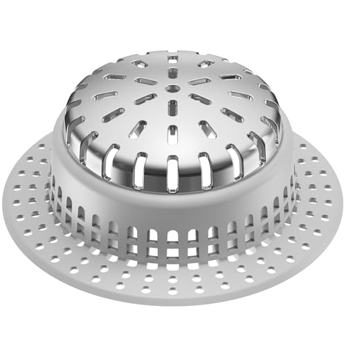 Aluvor Shower Drain Hair Catcher, Shower Drain Cover, Bathtub Drain Hair Catcher for Pop-Up & Regular Drains (Top Small)