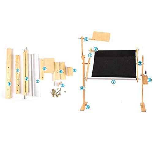 Mkki Solid Wood Cross Stitch Rack Adjustable Wooden Stand Desktop Cross Stitch Embroidery Frame Cross Stitch Tool Kit 30 * 40 * 47Cm #TOP7