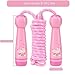 Jump Rope for Kids, Adjustable Toddler Jump Rope with Wooden Handle and Cotton Rope, Cute Skipping Rope for Boys and Girls Fitness Workout Exercise 8.5 Ft(Pink)